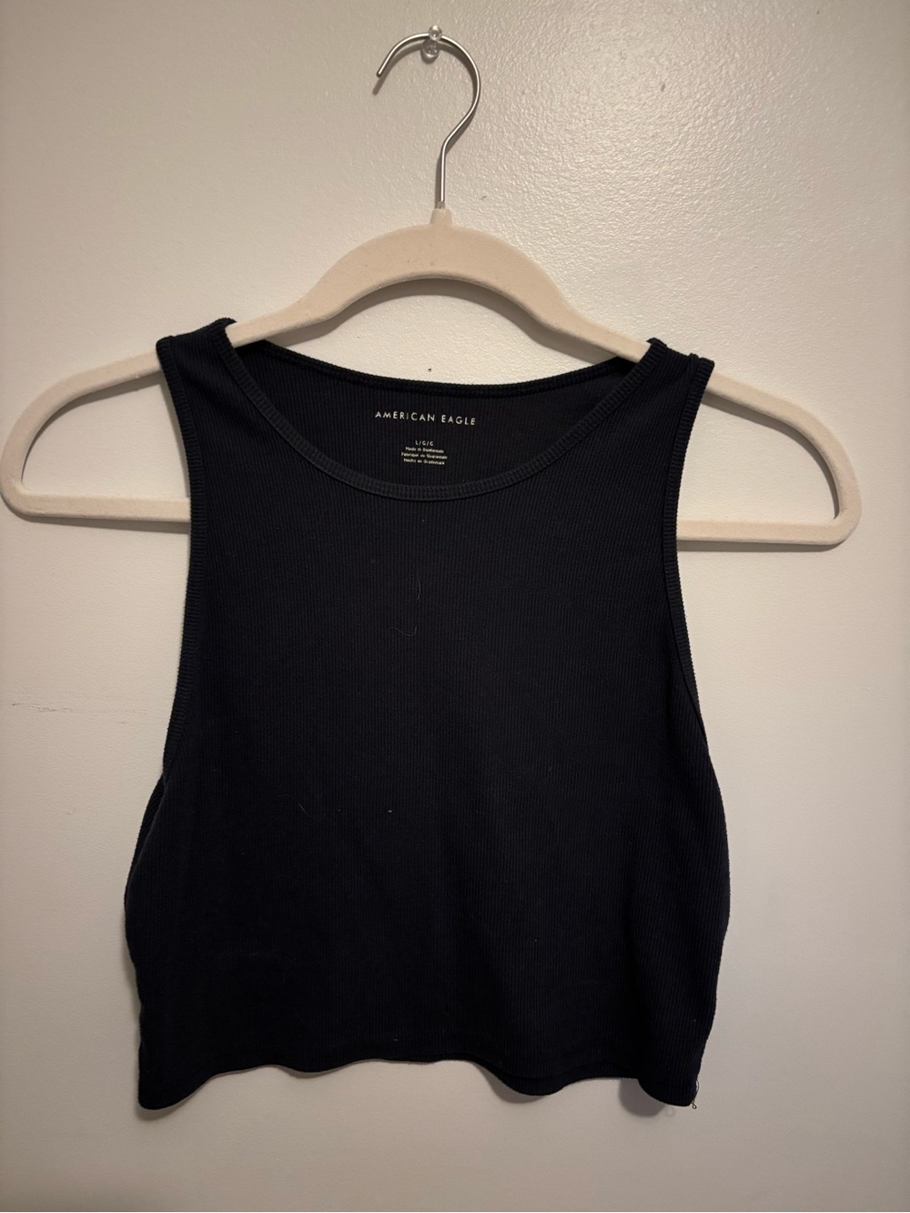 American Eagle Outfitters Black Ribbed Tank Crop